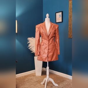 NWOT Chic Faux Leather Backless Blazer - Size Medium